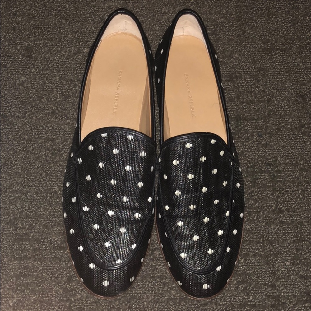 Banana Republic Loafers | Black & White Polka Dot